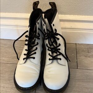 Dr. Martens Women's White and Black Combat Boots